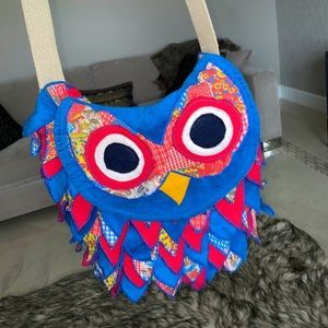 Vintage Handmade Recycled Owl Beach Shoulder Bag